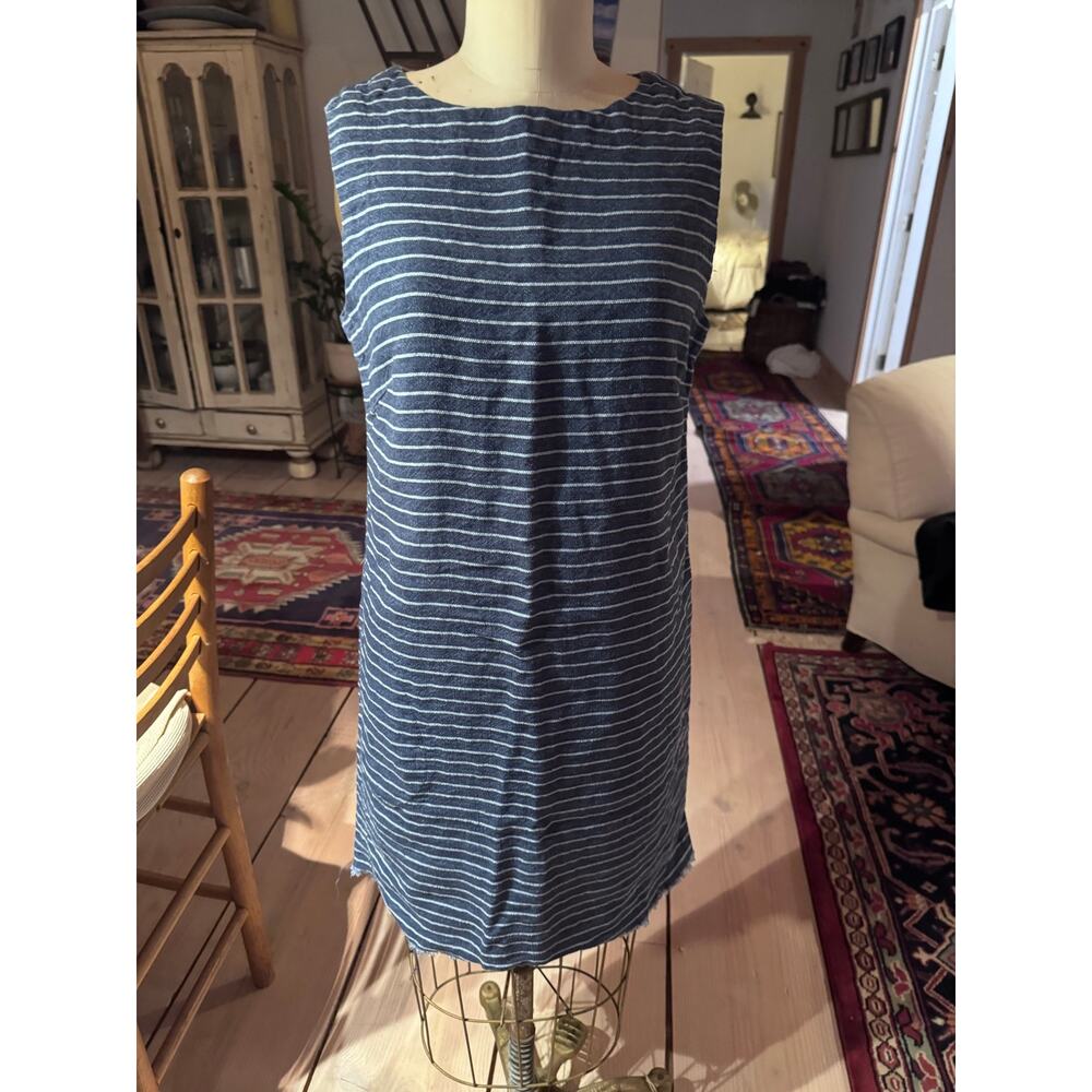 Studio 412 handmade linen striped sheath sz medium blue
